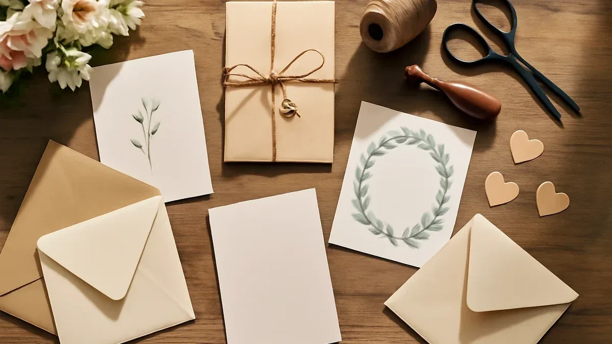 Biglietti di auguri con impronte di foglie: materiali e passaggi