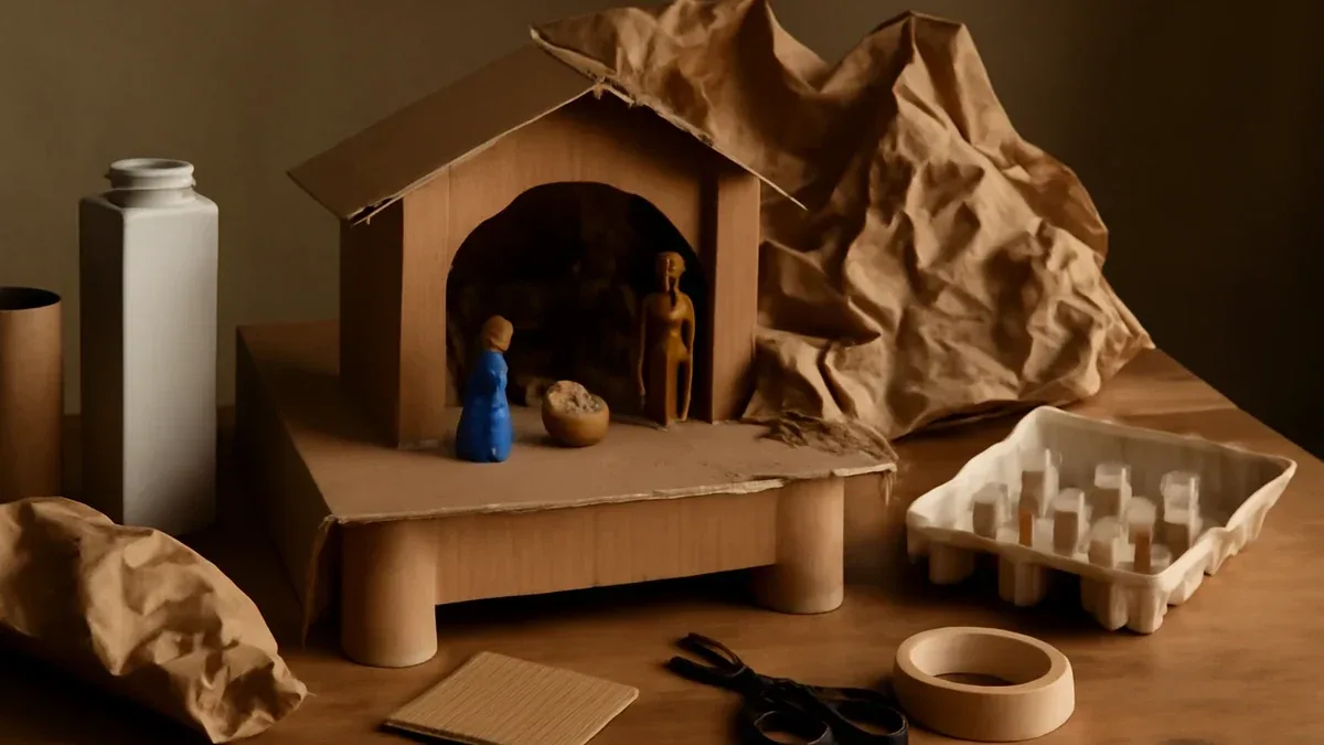 Casette di cartone per il presepe: come ritagliarle e dipingerle